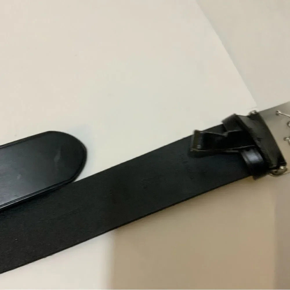 Polo Ralph Lauren Pony Plaque Leather Belt Black size 40